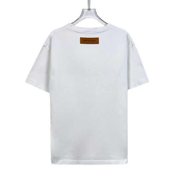 Louis Vuitton White Cotton T-Shirt With Black Script Logo Design Size Medium - Picture 2 of 8